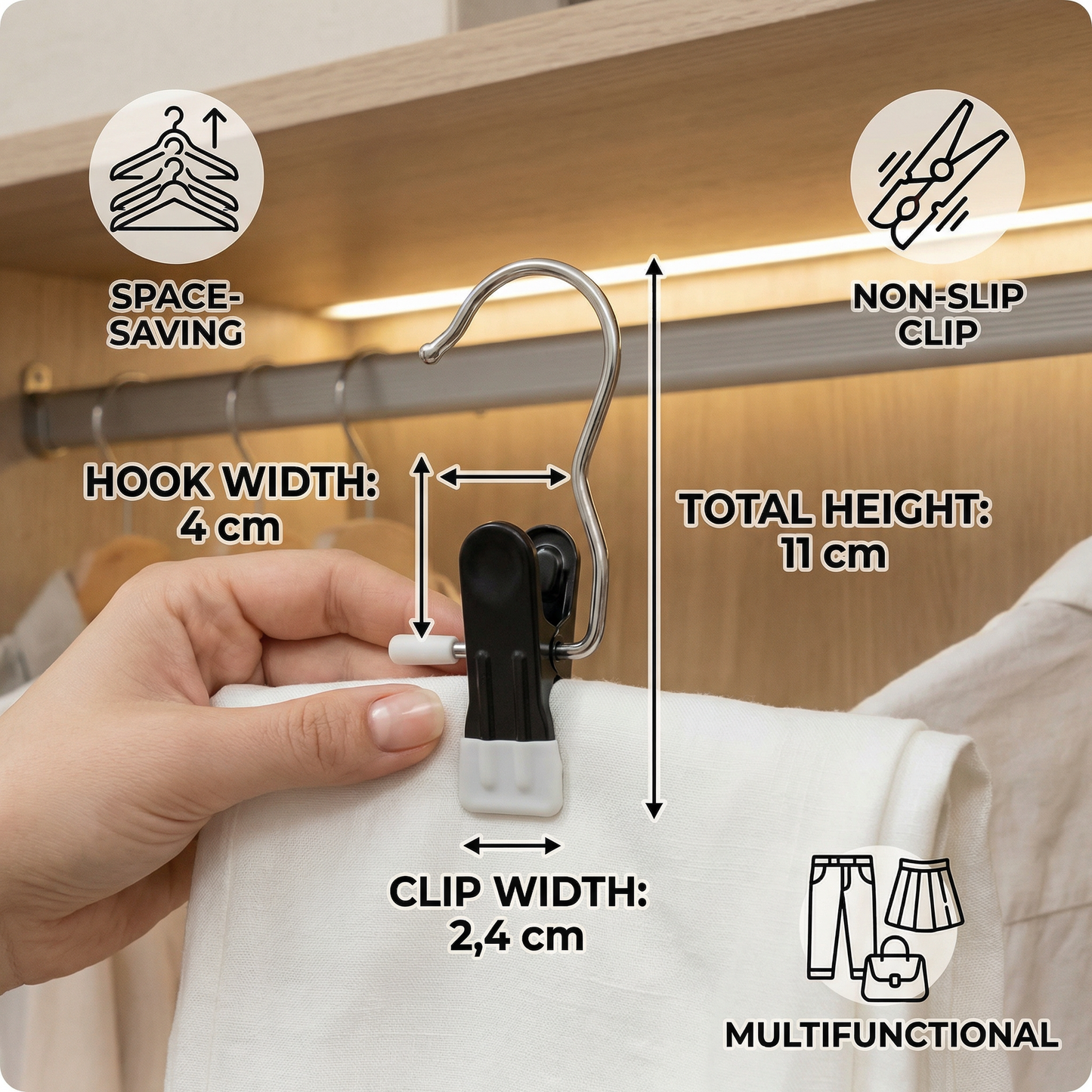 Multifunctional Pants Hangers – Space-Saving Clothing Clips
