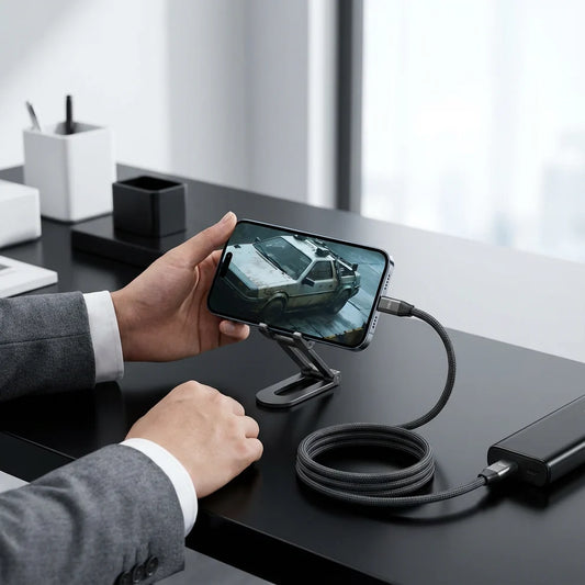 2-in-1 Foldable Fast Charging Cable & Phone Stand