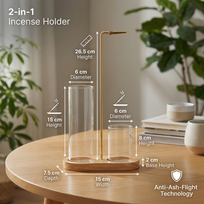 2-in-1 Incense Holder with Anti-Ash-Flight Technology