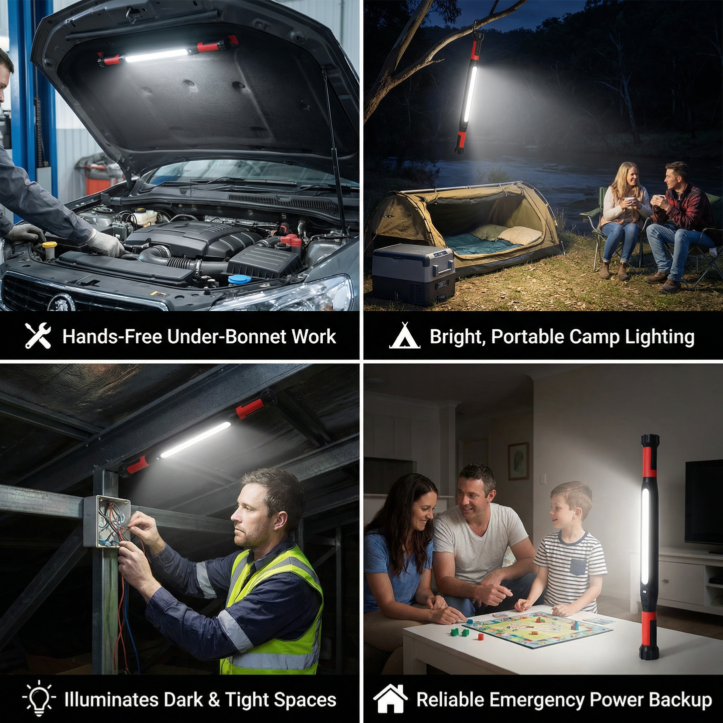 LED Rechargeable Work Light 3000 Lumens – Magnetic Base & Hook, 360° Rotatable