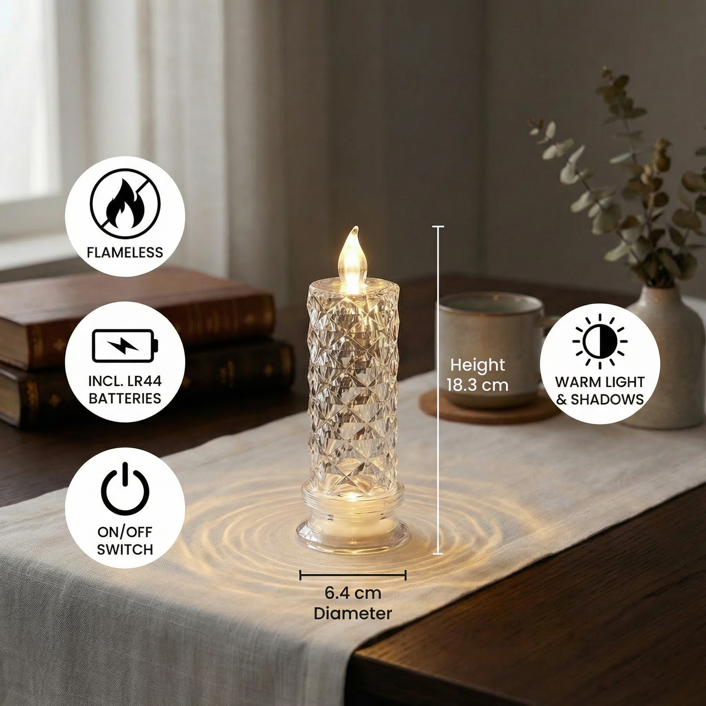LED Crystal Candle Light