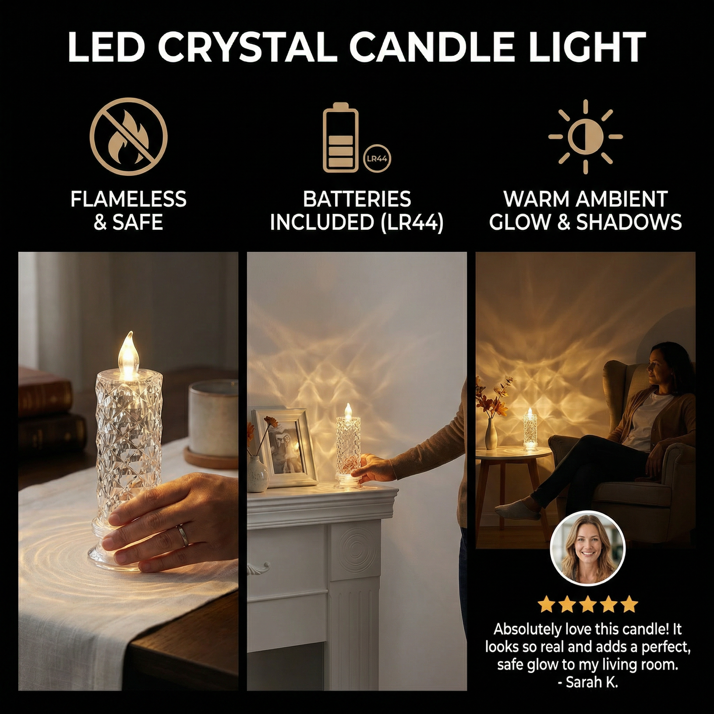 LED Crystal Candle Light