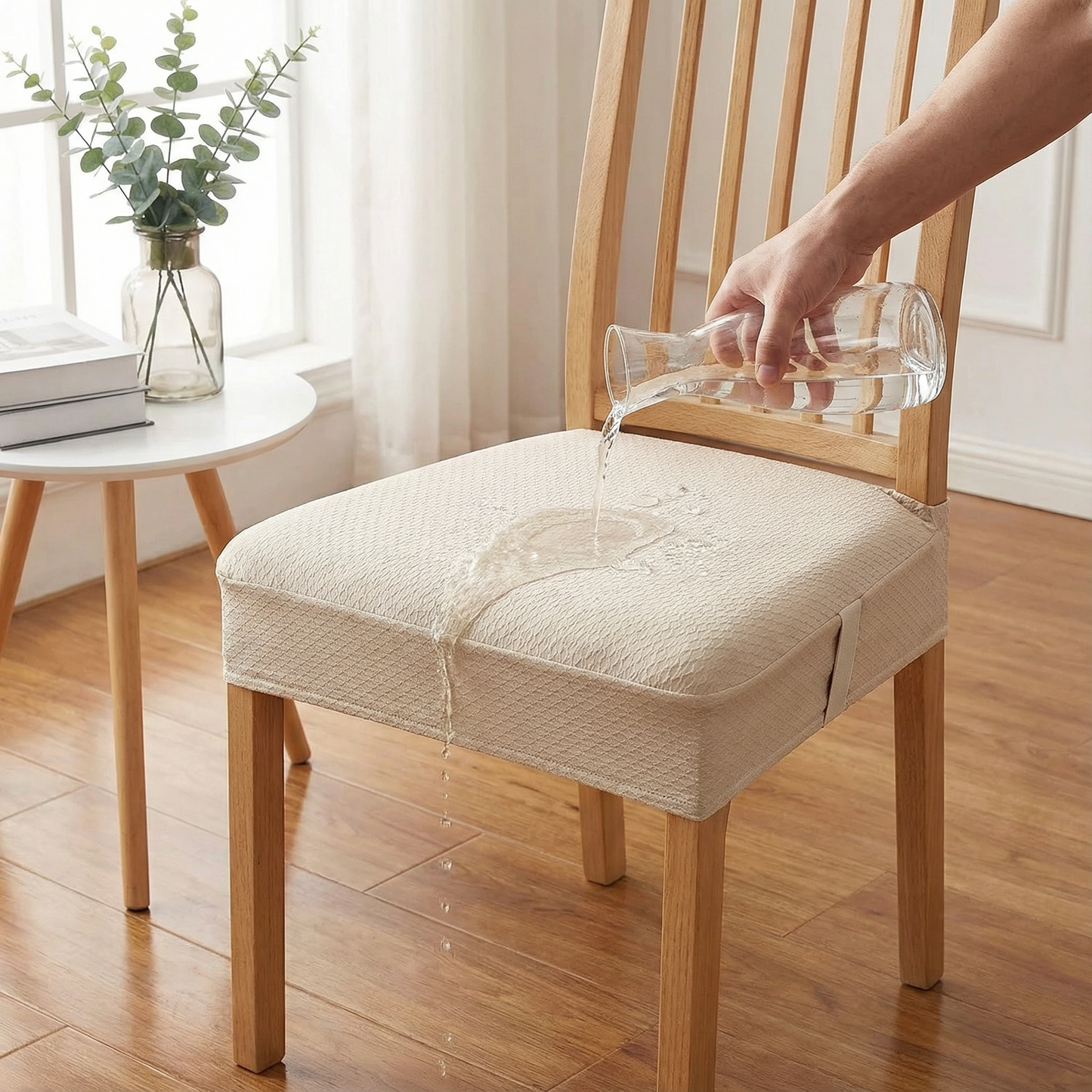 Waterproof Jacquard Chair Cushion Cover – Non-Slip & Easy Care