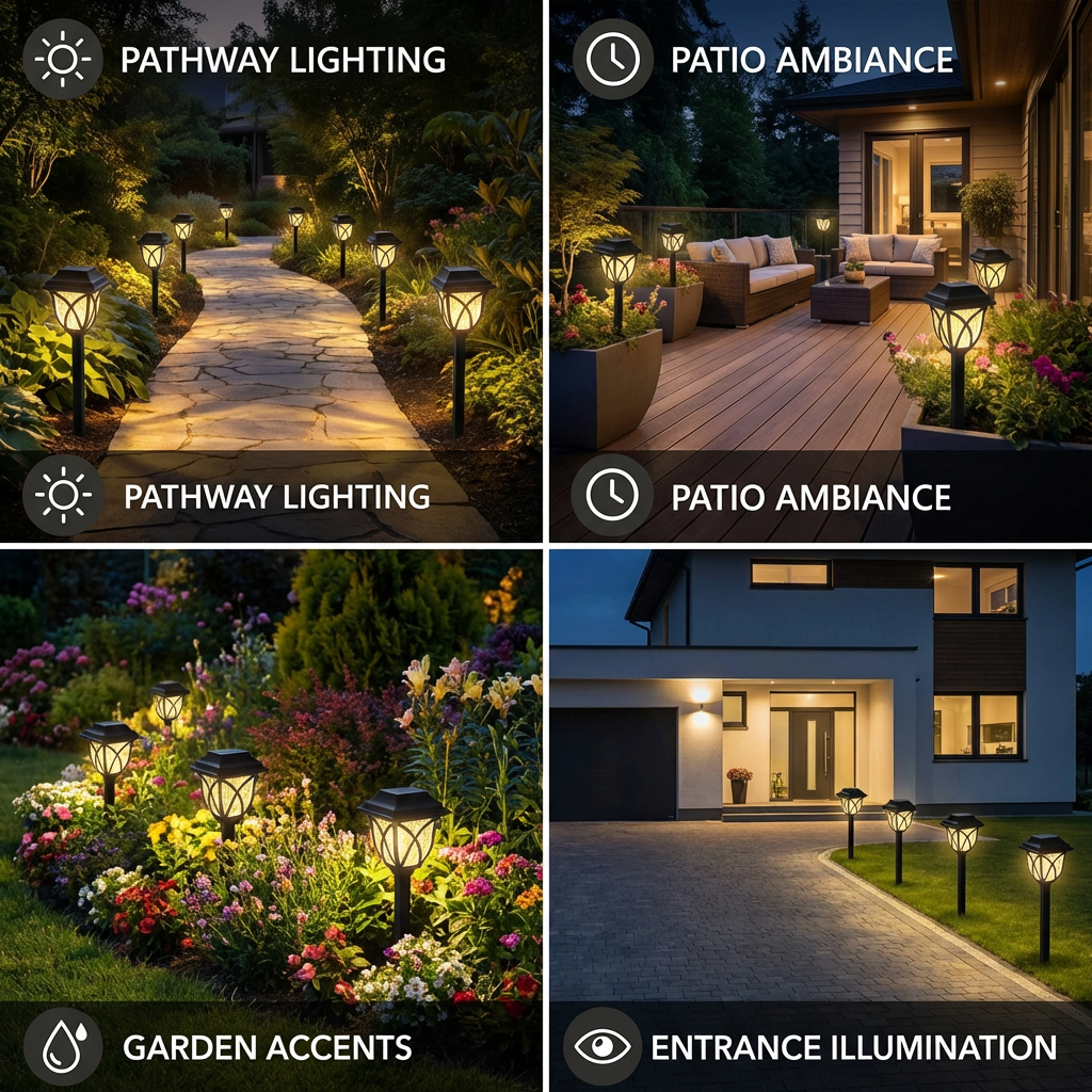 Solar Garden Lights Garden Decorative Lawn Ground Lights Outdoor Decorative Lighting Night Lights Solar Grid Lights