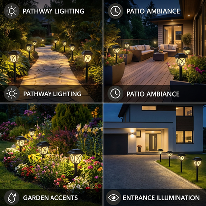 Solar Garden Lights Garden Decorative Lawn Ground Lights Outdoor Decorative Lighting Night Lights Solar Grid Lights