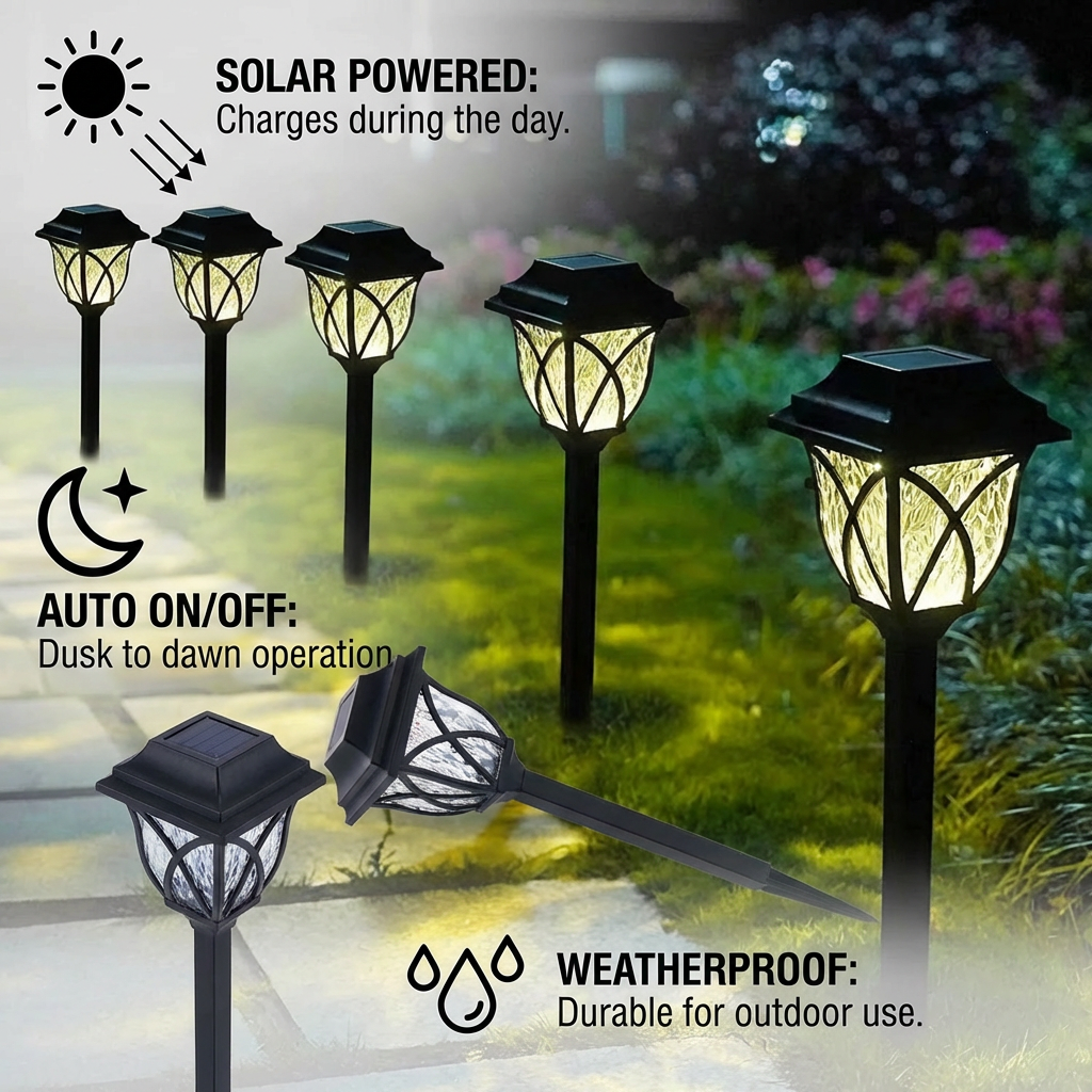 Solar Garden Lights Garden Decorative Lawn Ground Lights Outdoor Decorative Lighting Night Lights Solar Grid Lights