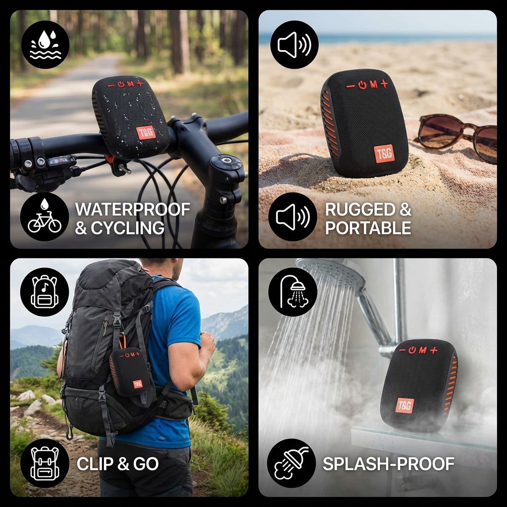 Wireless Bluetooth Speaker – Waterproof & Perfect for Cycling