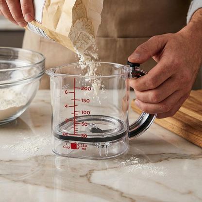 Adjustable Measuring Cup – Multifunctional Kitchen Tool with Scraper and Sealing Base