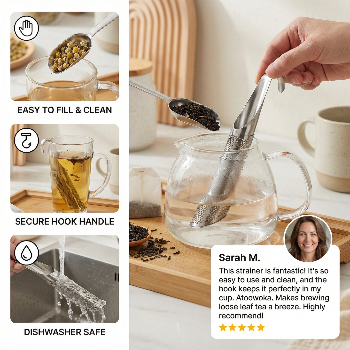 Practical and Handy Teaspoon Strainer