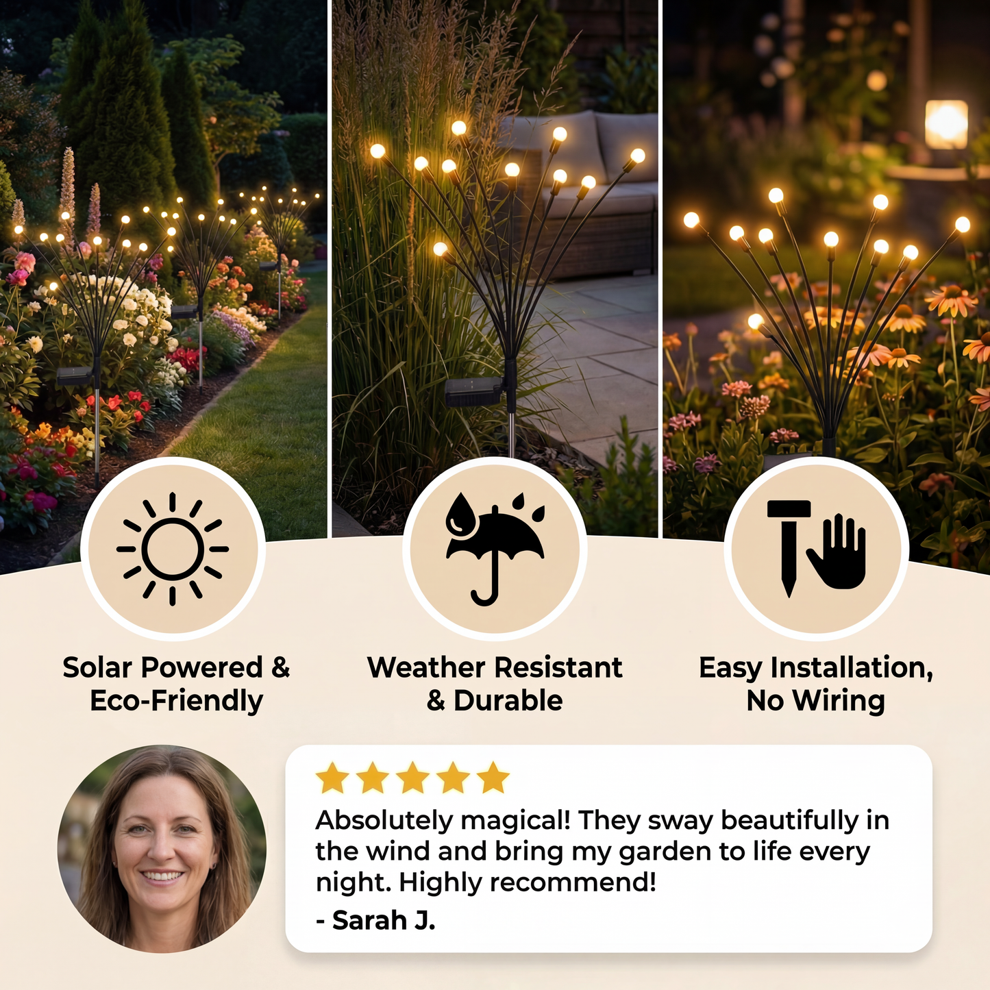 Solar Fireflies Garden Lights