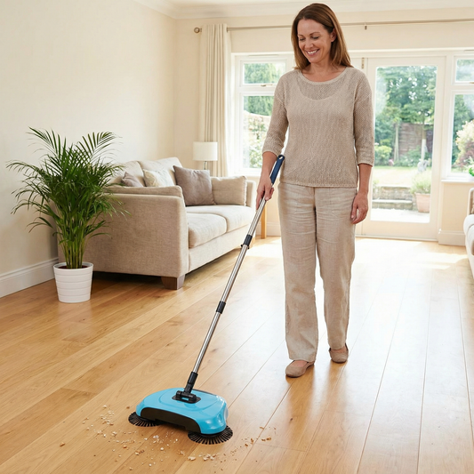 2-In-1 Hoover Broom Without Electricity