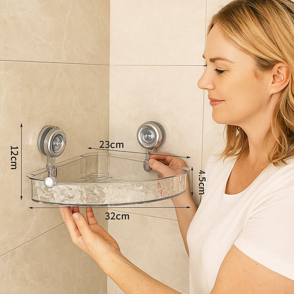 Bathroom Suction Cup Corner Shelf