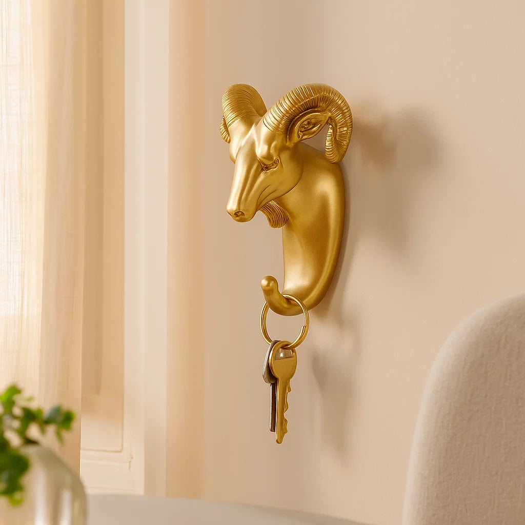 Luxurious Golden Animal Head Wall Hook For Keys