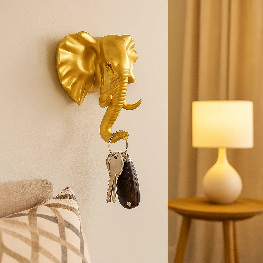Luxurious Golden Animal Head Wall Hook For Keys