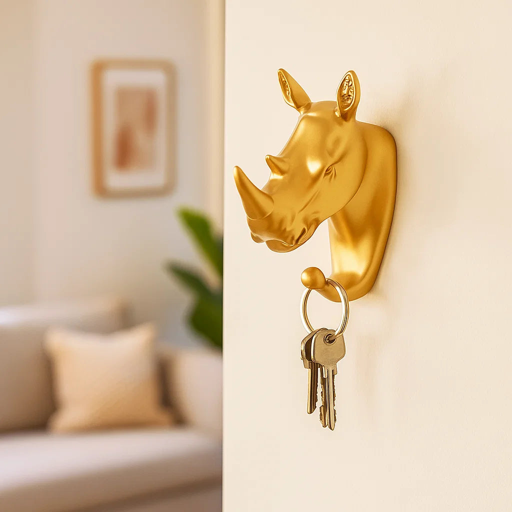Luxurious Golden Animal Head Wall Hook For Keys