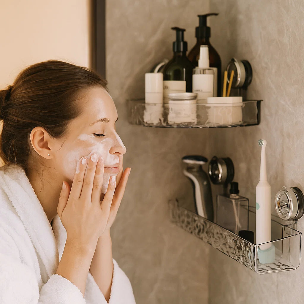 Bathroom Suction Cup Corner Shelf