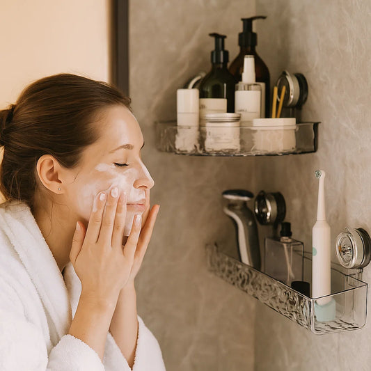 Bathroom Suction Cup Corner Shelf
