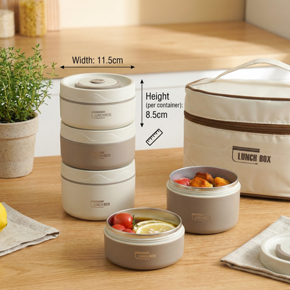 3-Piece Lunch Box Set – Insulated, Leak-Proof & Practical for On-the-Go
