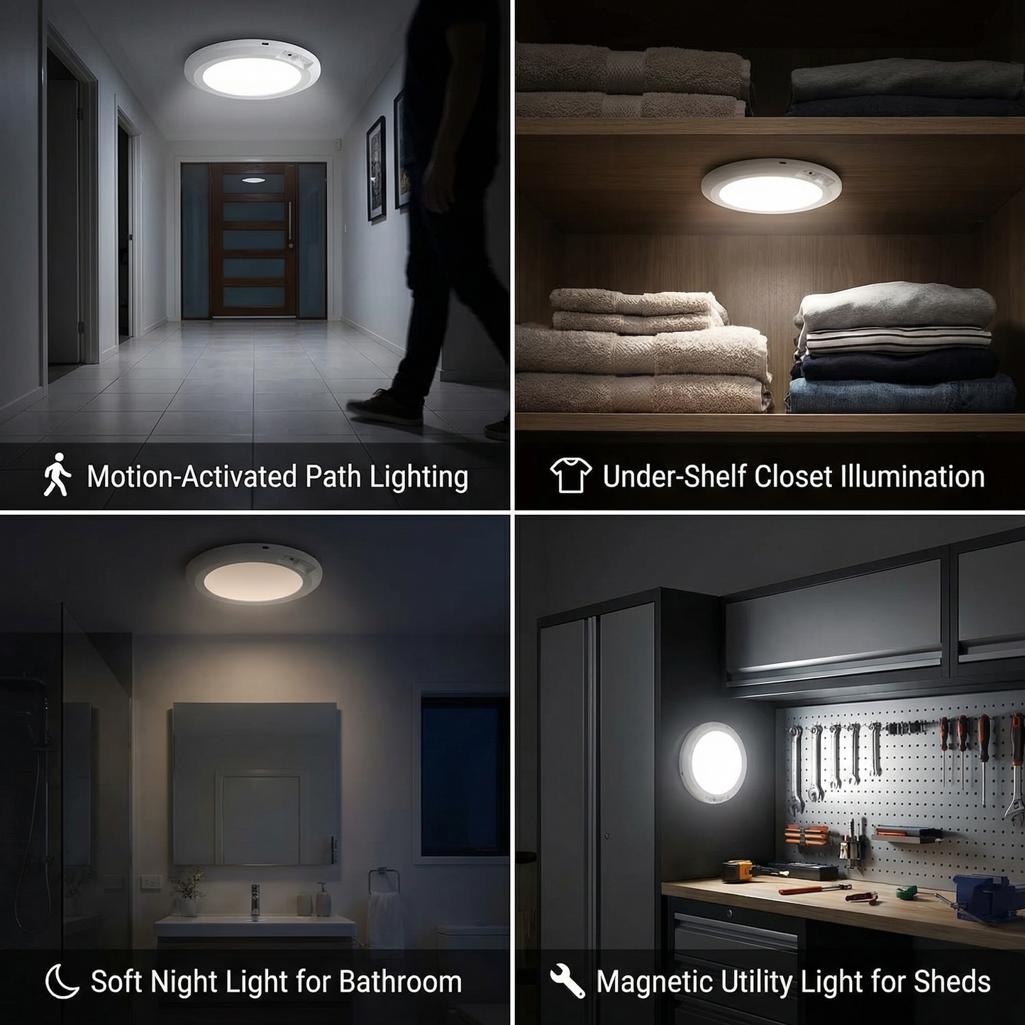 Dimmable Rechargeable Ceiling Light with Motion Sensor – Magnetic & Wireless