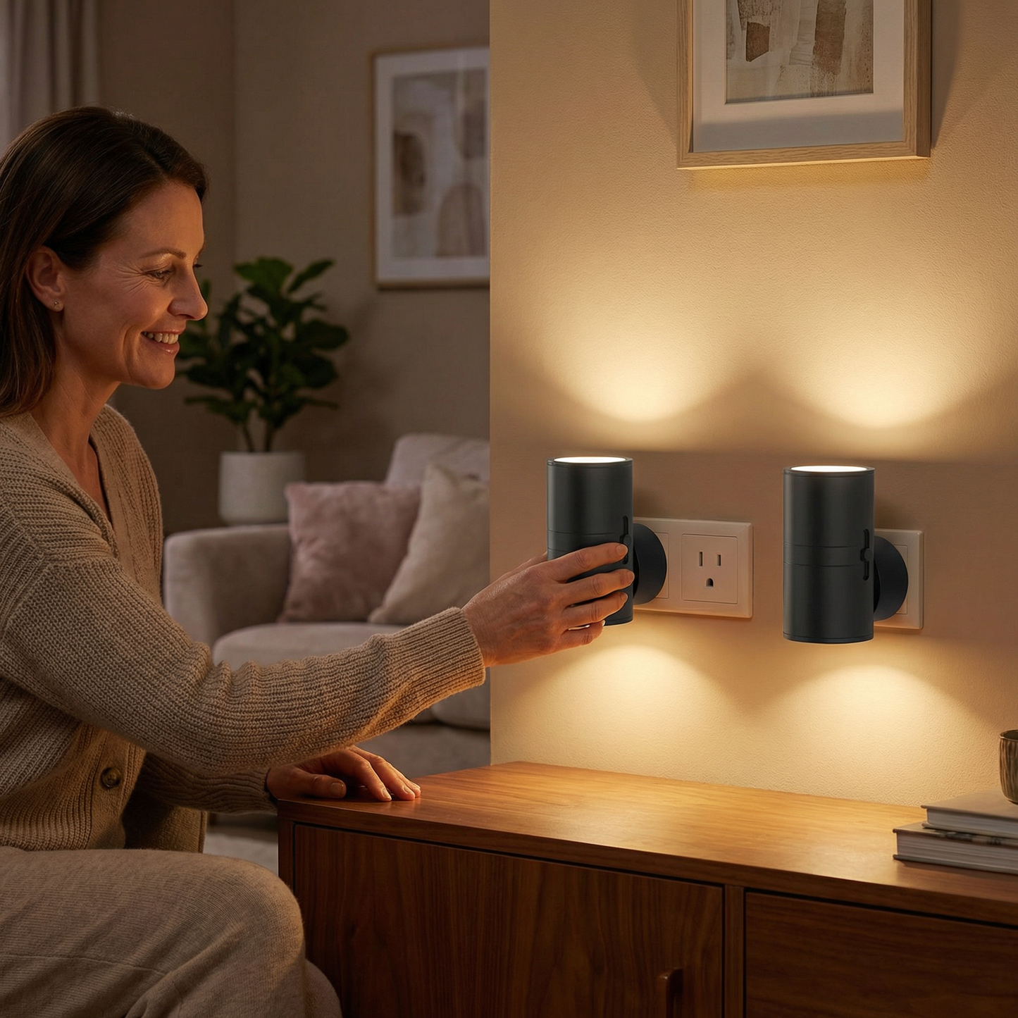 LED Plug-in Night Light – Dimmable with Light Sensor for a Cozy Home