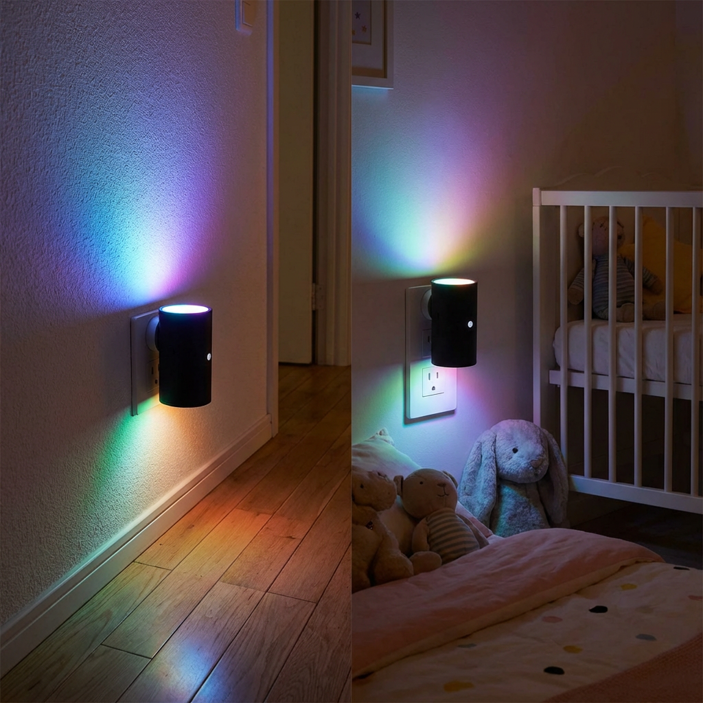 LED Plug-in Night Light – Dimmable with Light Sensor for a Cozy Home