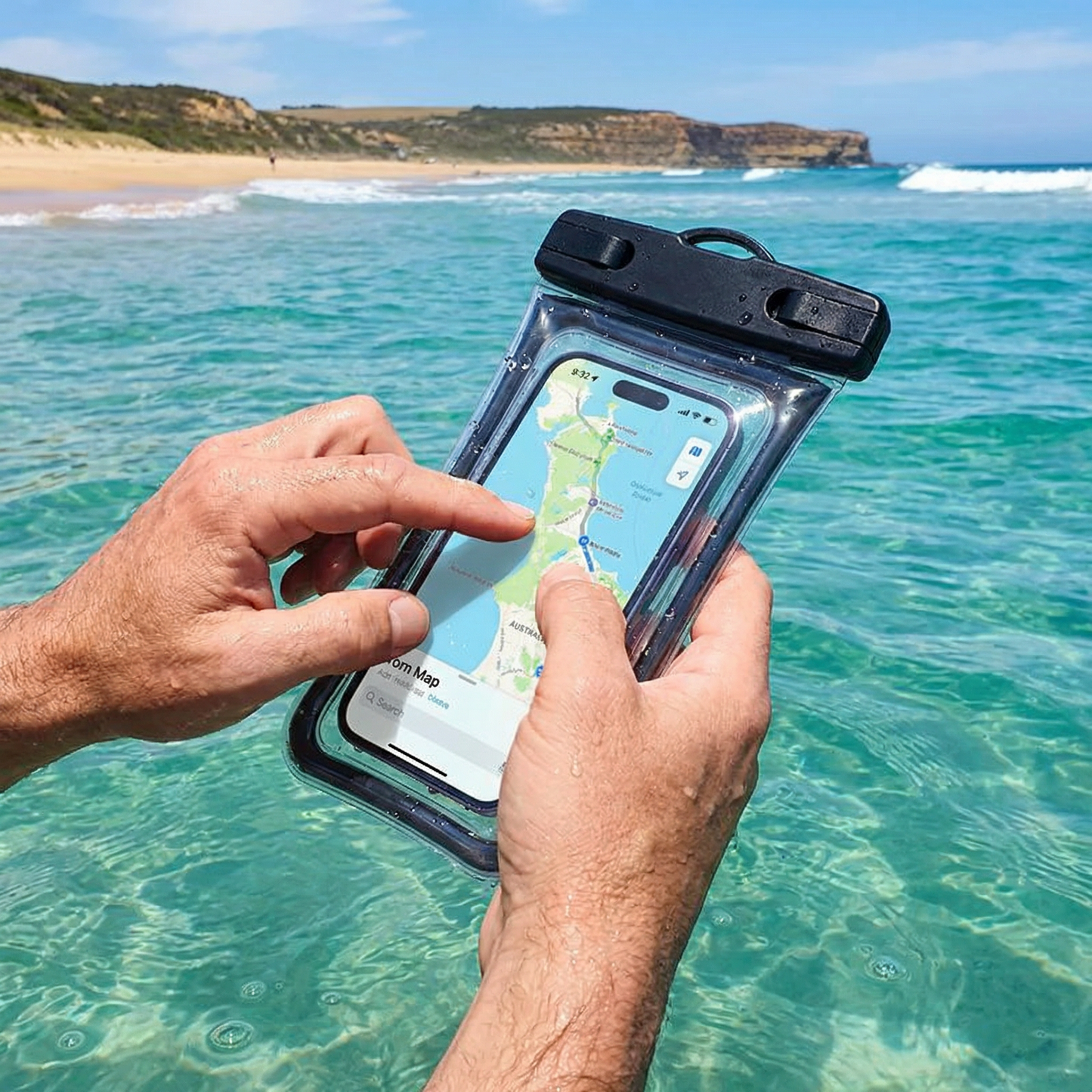 Waterproof Phone Case – Transparent Touchscreen Pouch with Shoulder Strap for Beach, Swimming & Diving