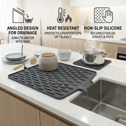 Angled Silicone Drip Mat – Heat Resistant and Non-Slip