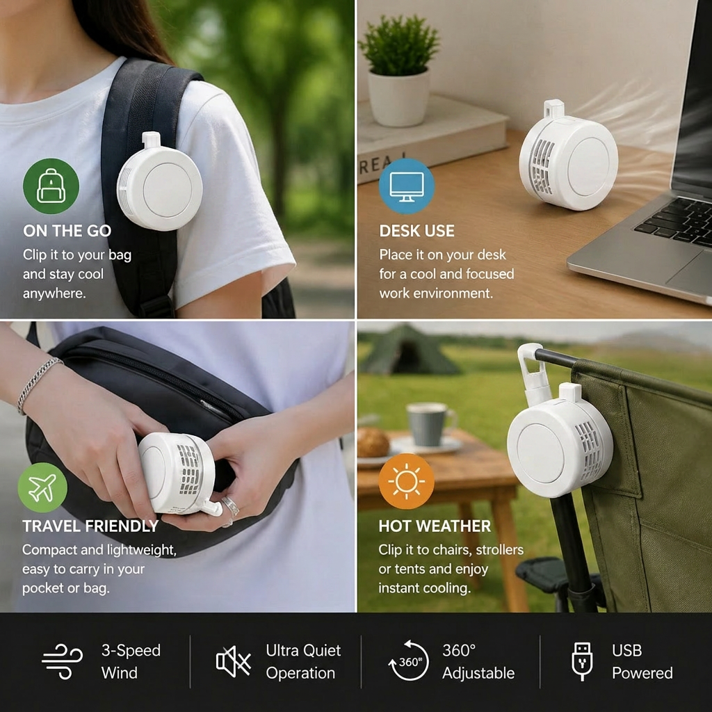 Compact USB Mini Fan – Quiet, Powerful & Versatile for Use Anywhere