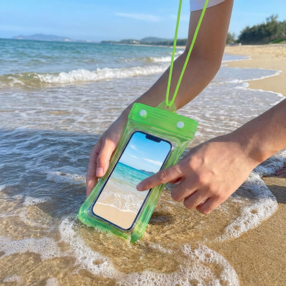 Waterproof Phone Case – Transparent Touchscreen Pouch with Shoulder Strap for Beach, Swimming & Diving