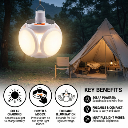 Portable Solar Outdoor Foldable Ball Lamp