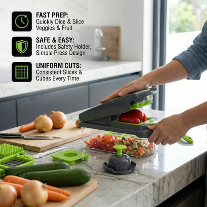 15-in-1 Fruit & Vegetable Slicer – Slice, Dice & Grate