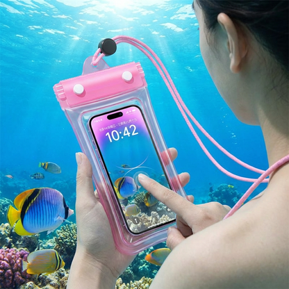 Waterproof Phone Case – Transparent Touchscreen Pouch with Shoulder Strap for Beach, Swimming & Diving