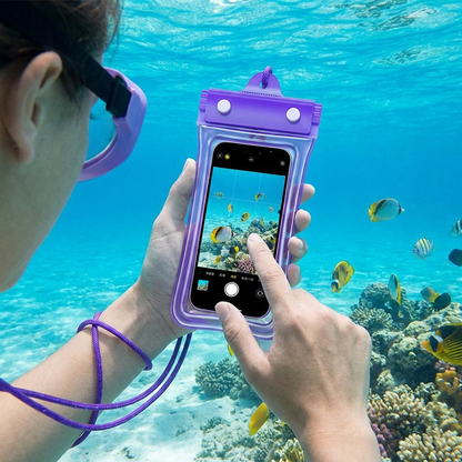 Waterproof Phone Case – Transparent Touchscreen Pouch with Shoulder Strap for Beach, Swimming & Diving